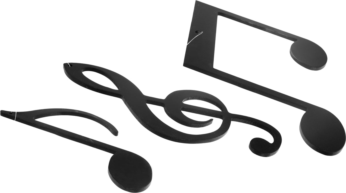 Assorted Wooden Music Notes (Set of 3): Black detail photo 3