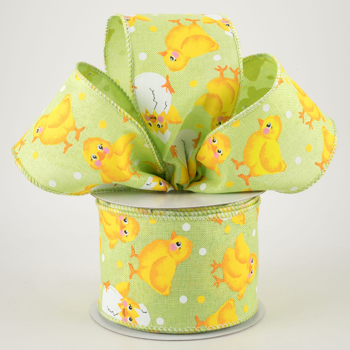 2.5" Baby Chicks Ribbon: Lime Royal (10 Yards) Lifestyle Photo