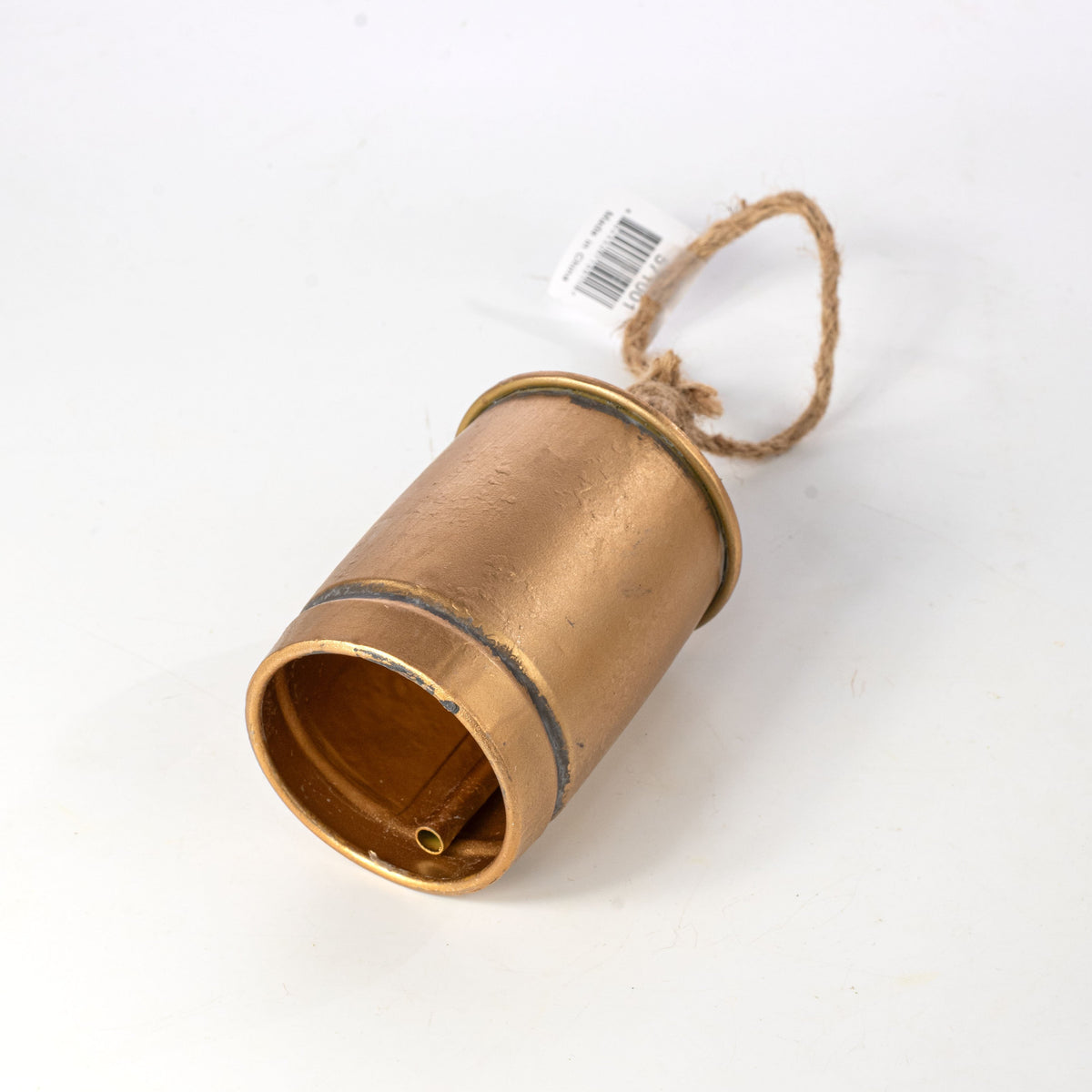 6" Barrel Bell Ornament: Antique Gold detail photo 4