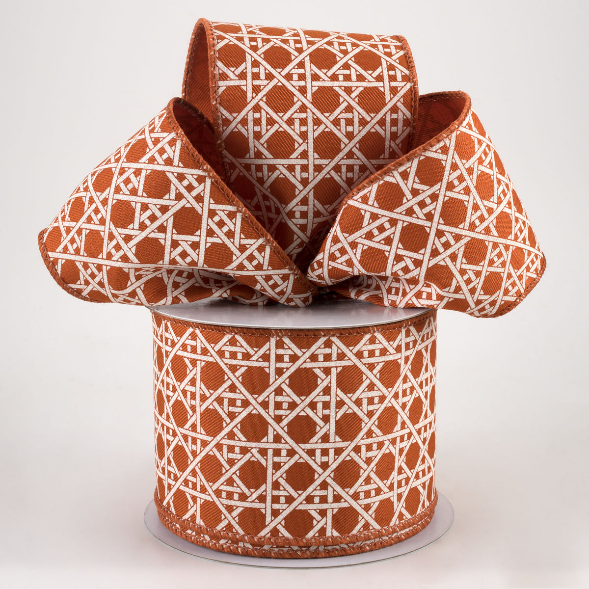 2.5" Basket Weave Ribbon: Autumn & Ivory (10 Yards) Lifestyle Photo