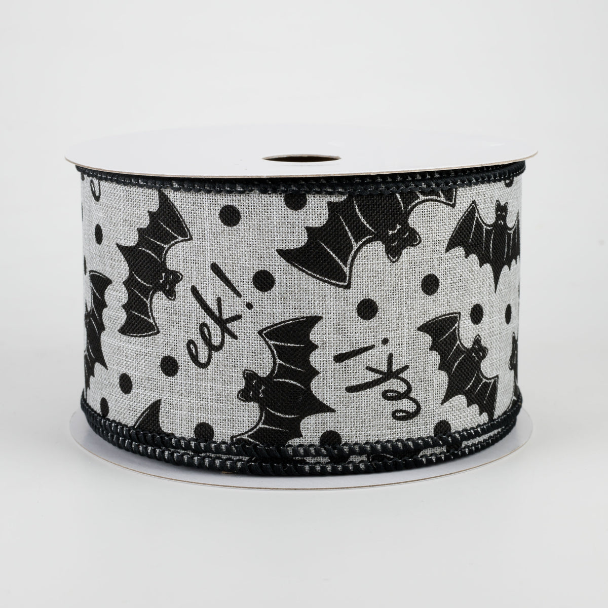 2.5" Bats Eek Ribbon: Light Grey (10 Yards)
