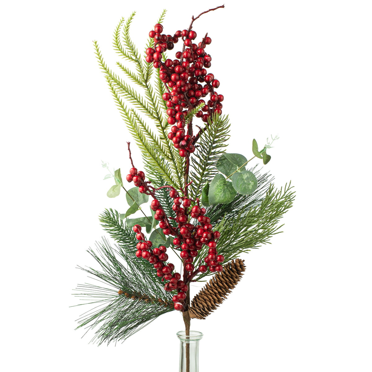 28" Berry Pinecone Eucalyptus Spray Item Number: 84378SP28