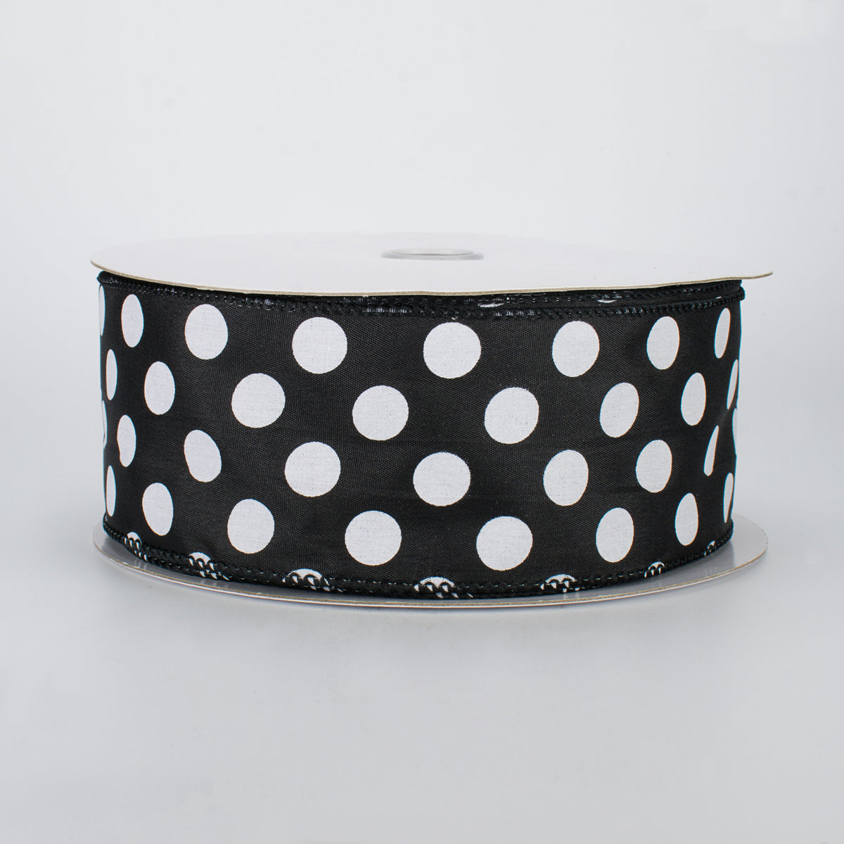 2.5" Big Polka Dot Ribbon: Black & White (50 Yards)