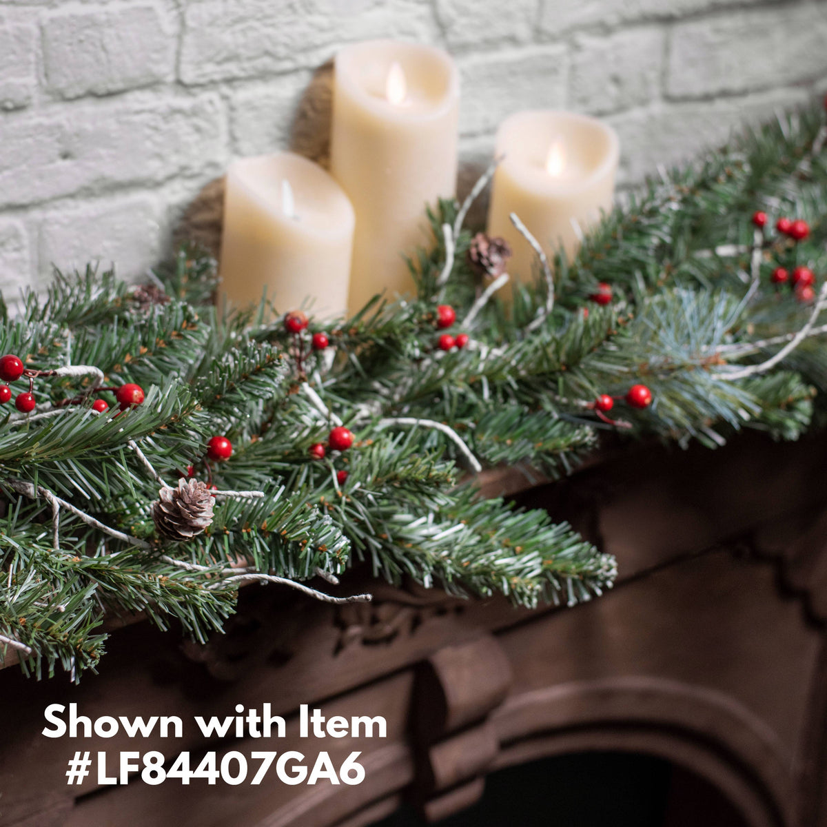 6' Birch Twig, Pinecone, Berry Garland Lifestyle Photo