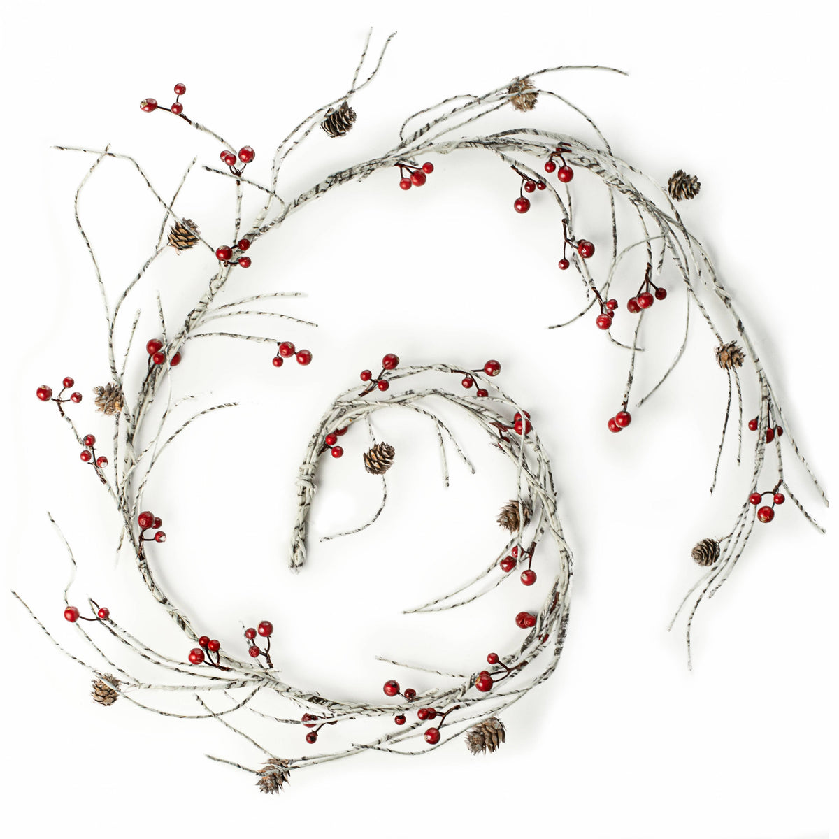 6' Birch Twig, Pinecone, Berry Garland Item Number: XX2333