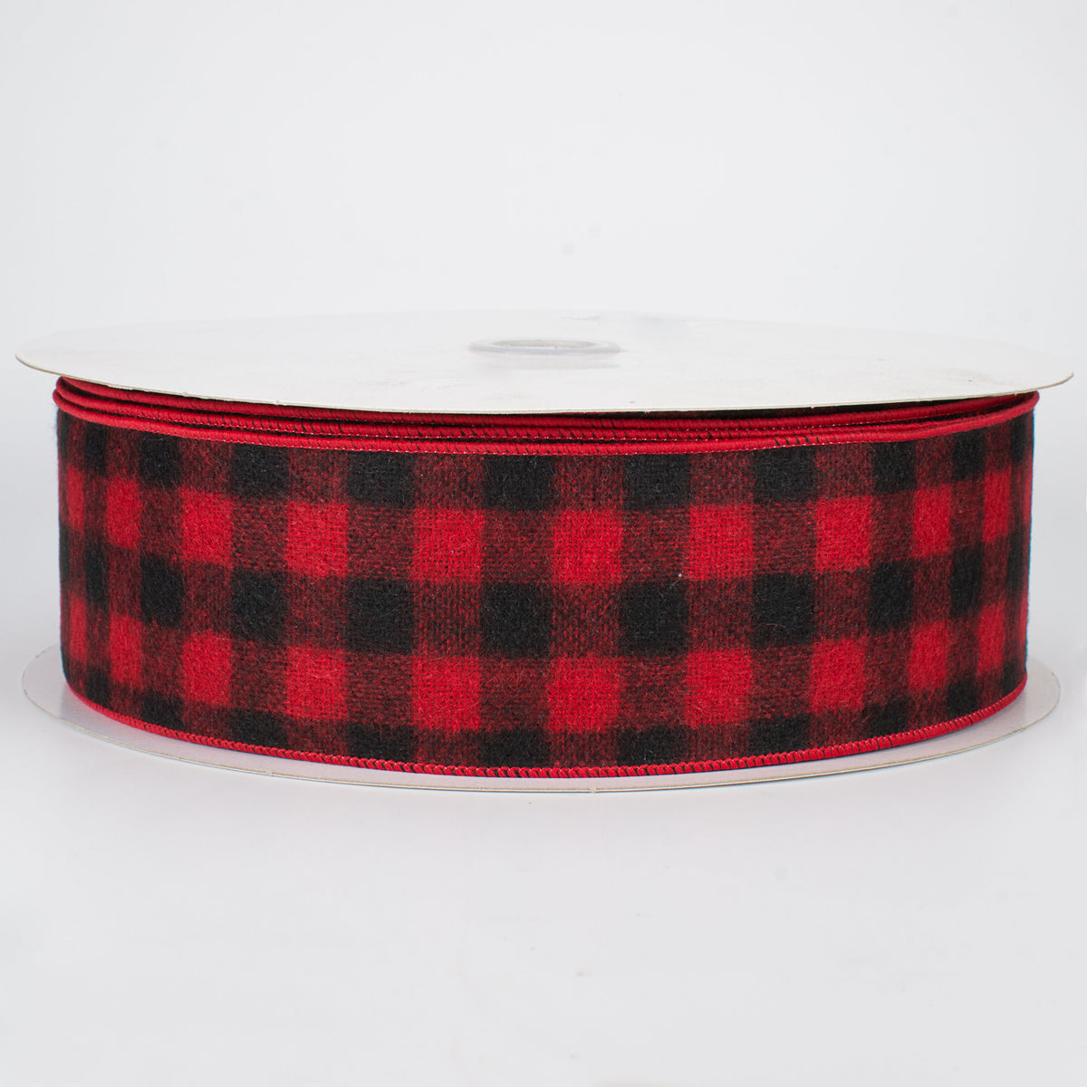 2.5" Black & Red Flannel Buffalo Plaid Ribbon (50 Yards)