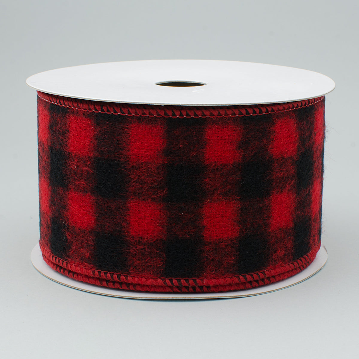 2.5" Black & Red Flannel Buffalo Plaid Ribbon (10 Yards)