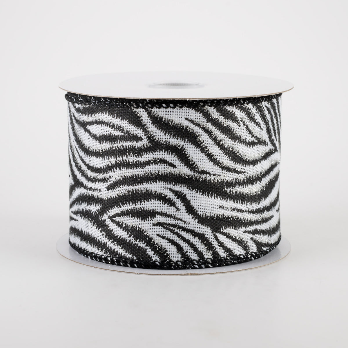 2.5" Black & Silver Zebra Stripe Ribbon (10 Yards)