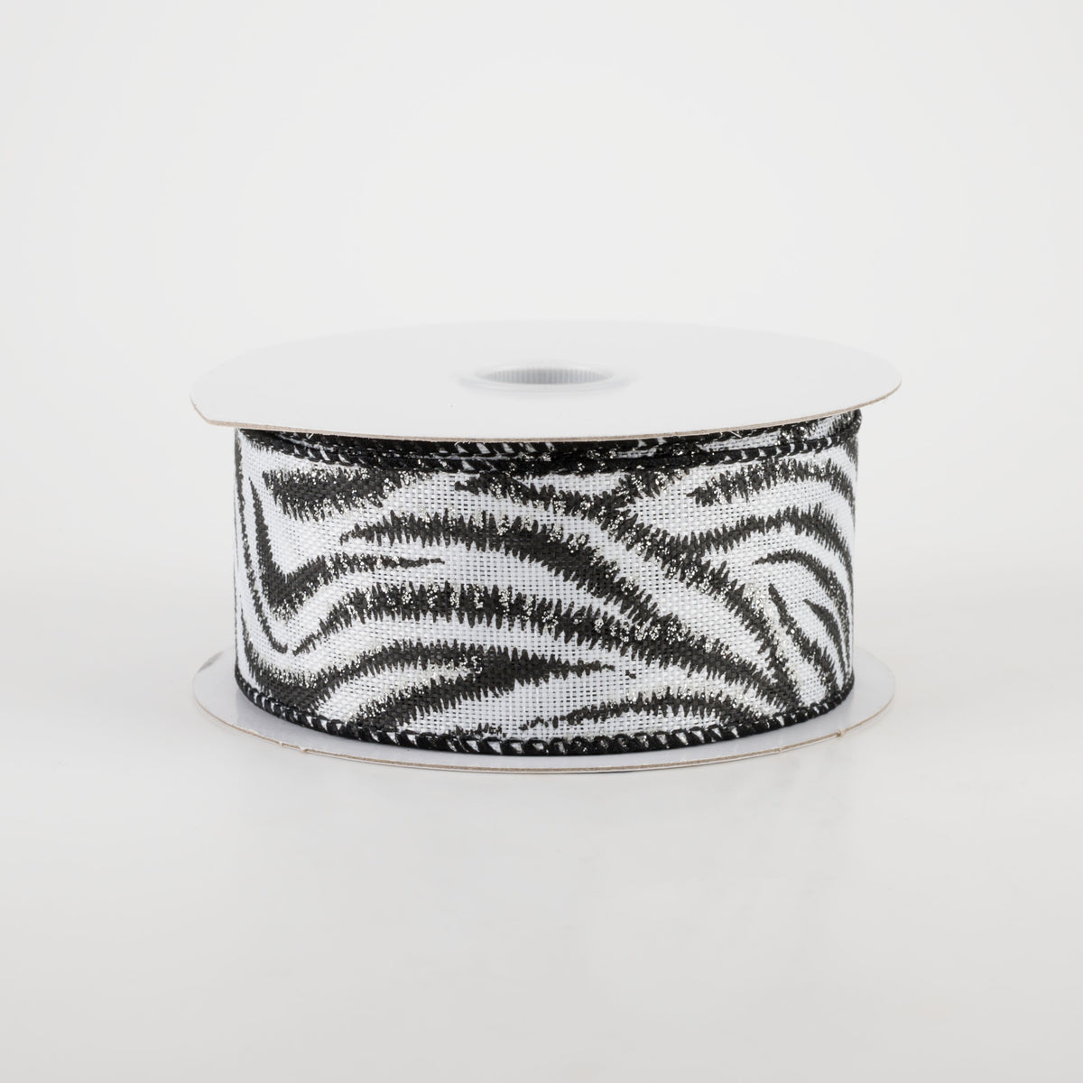 1.5" Black & Silver Zebra Stripe Ribbon (10 Yards)