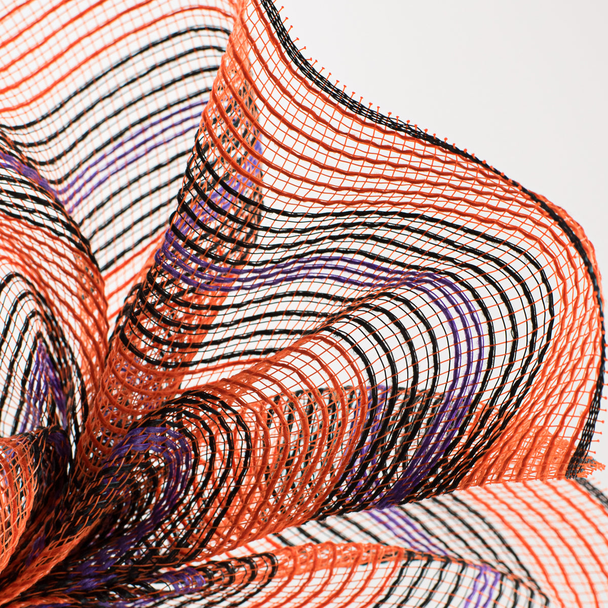 10" Bold Stripe Fabric Mesh: Orange, Black, Purple Lifestyle Photo