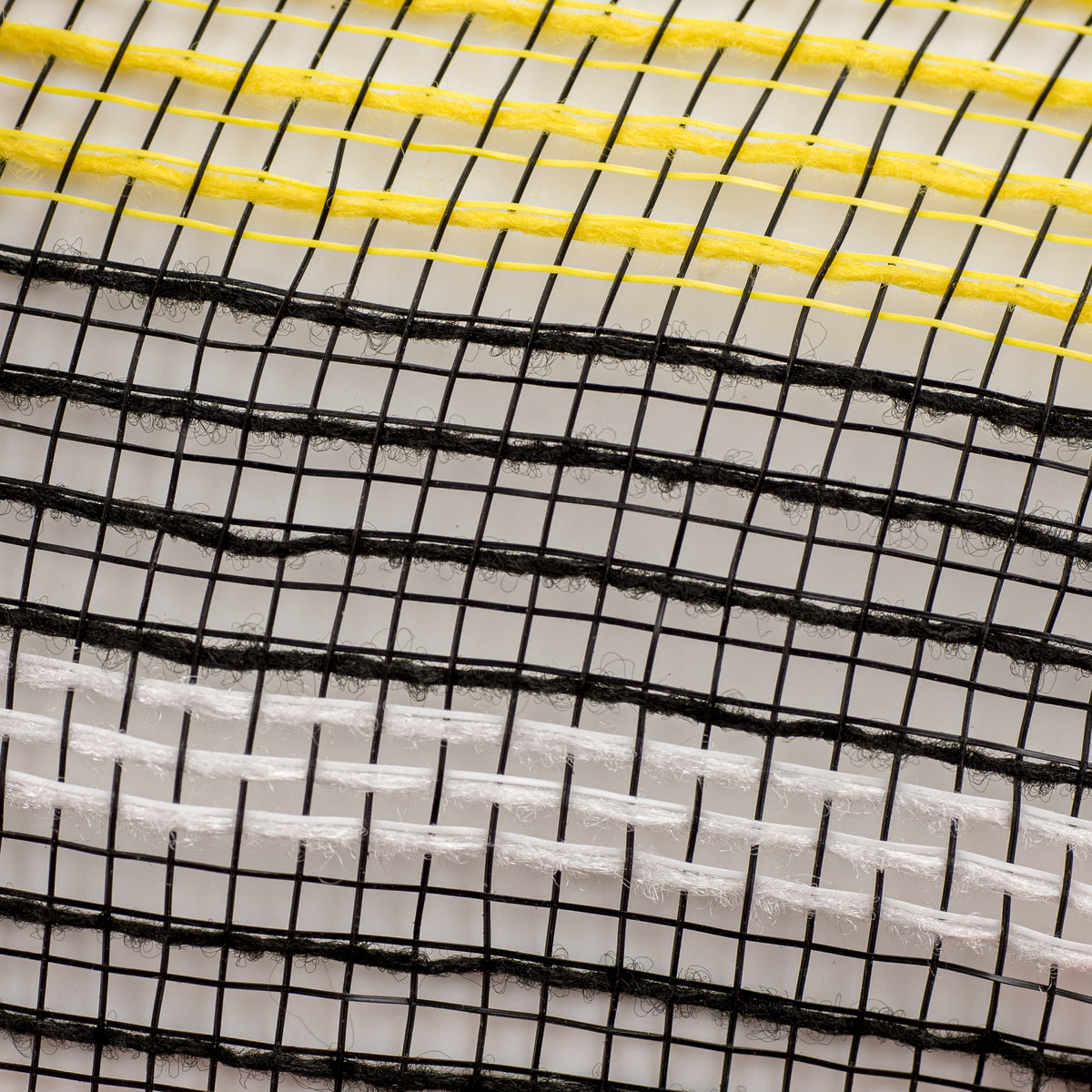 10" Bold Stripe Fabric Mesh: Yellow, Black, White detail photo 3
