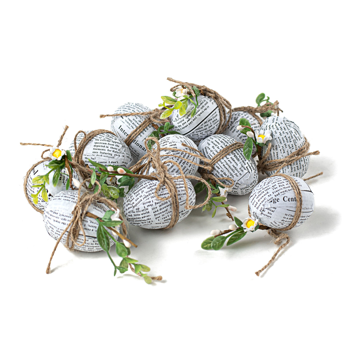 3" Book Print Paper Wrapped Eggs (12) detail photo 3