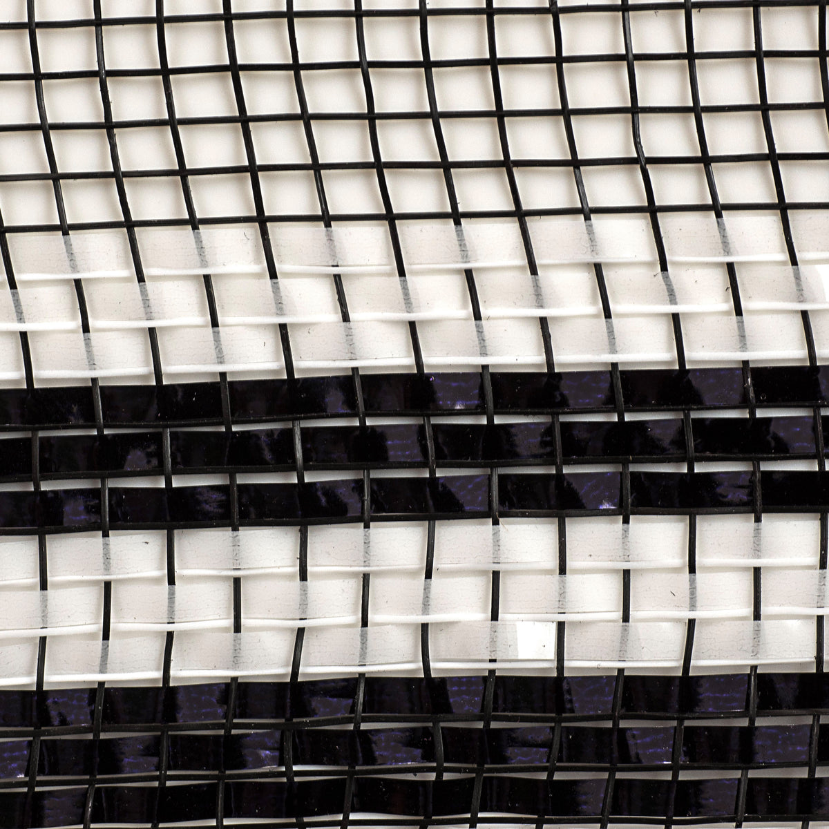 10" Border Stripe Metallic Mesh: Black & White detail photo 3