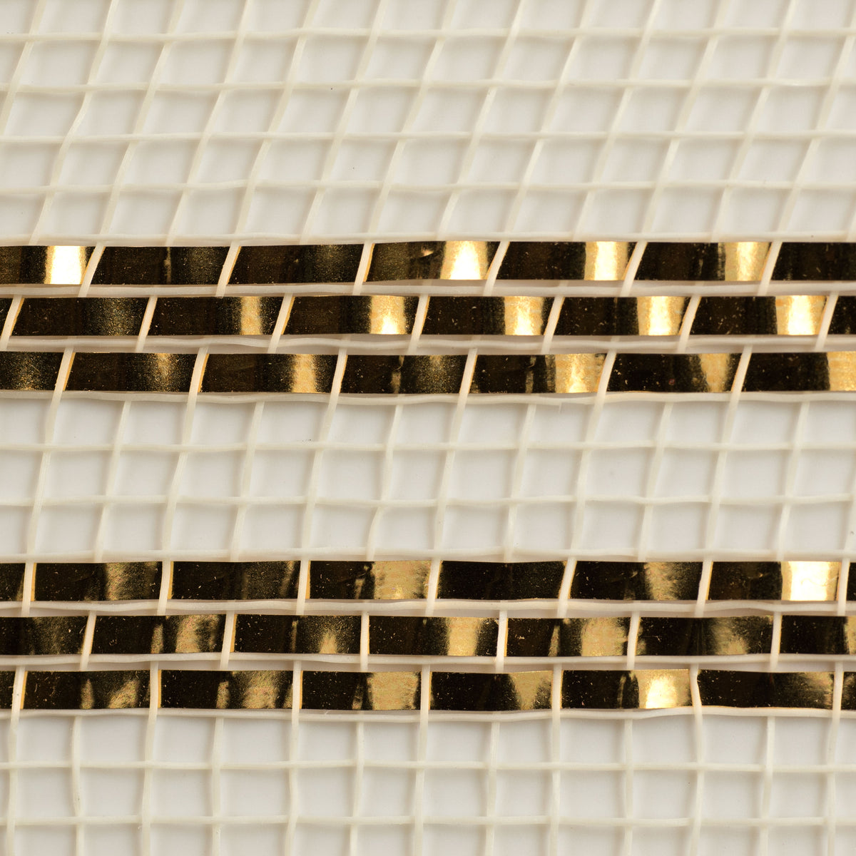 10" Border Stripe Metallic Mesh: Cream & Gold detail photo 3