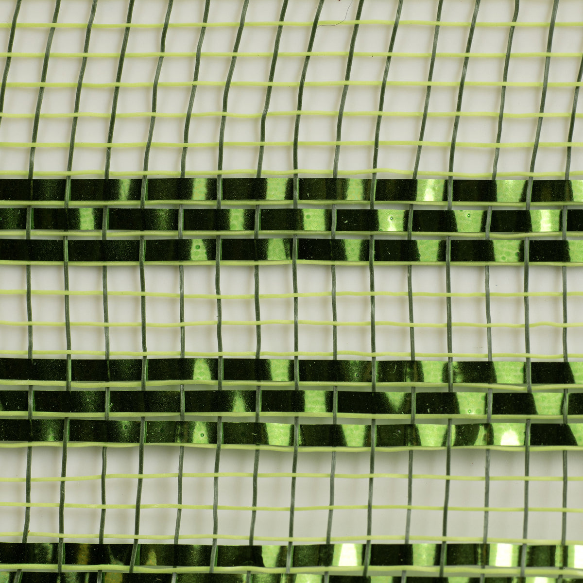 10" Border Stripe Metallic Mesh: Moss, Apple, Lime Green detail photo 3