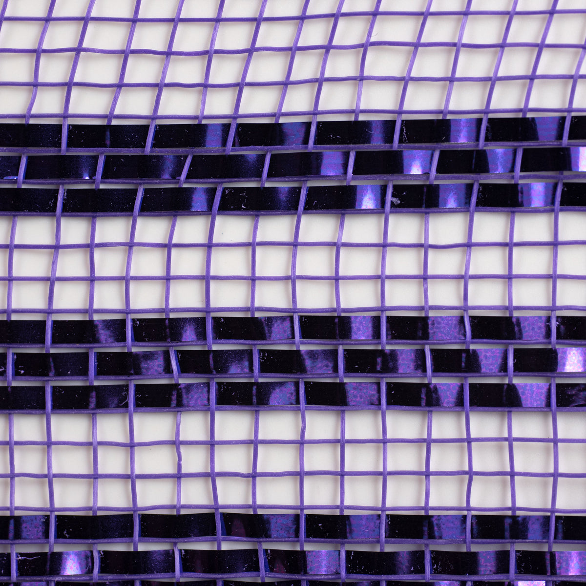 10" Border Stripe Metallic Mesh: Purple detail photo 3