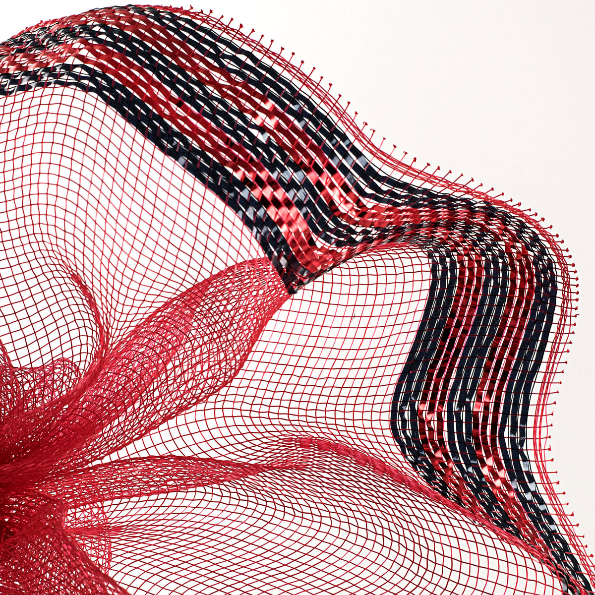 10" Border Stripe Metallic Mesh: Red & Black Lifestyle Photo
