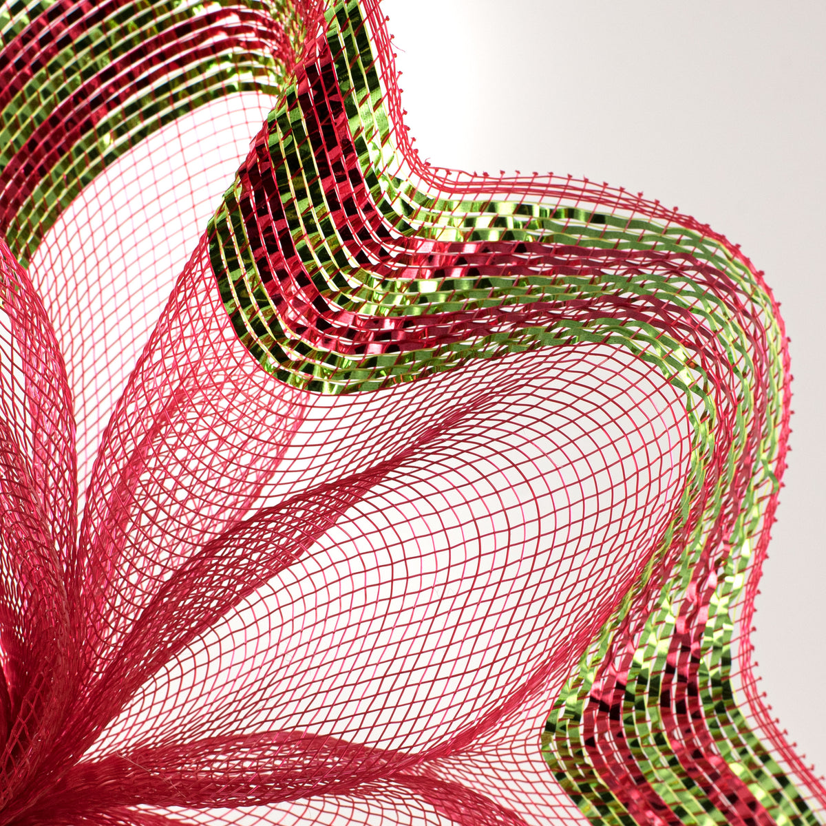 10" Border Stripe Metallic Mesh: Red & Lime Lifestyle Photo
