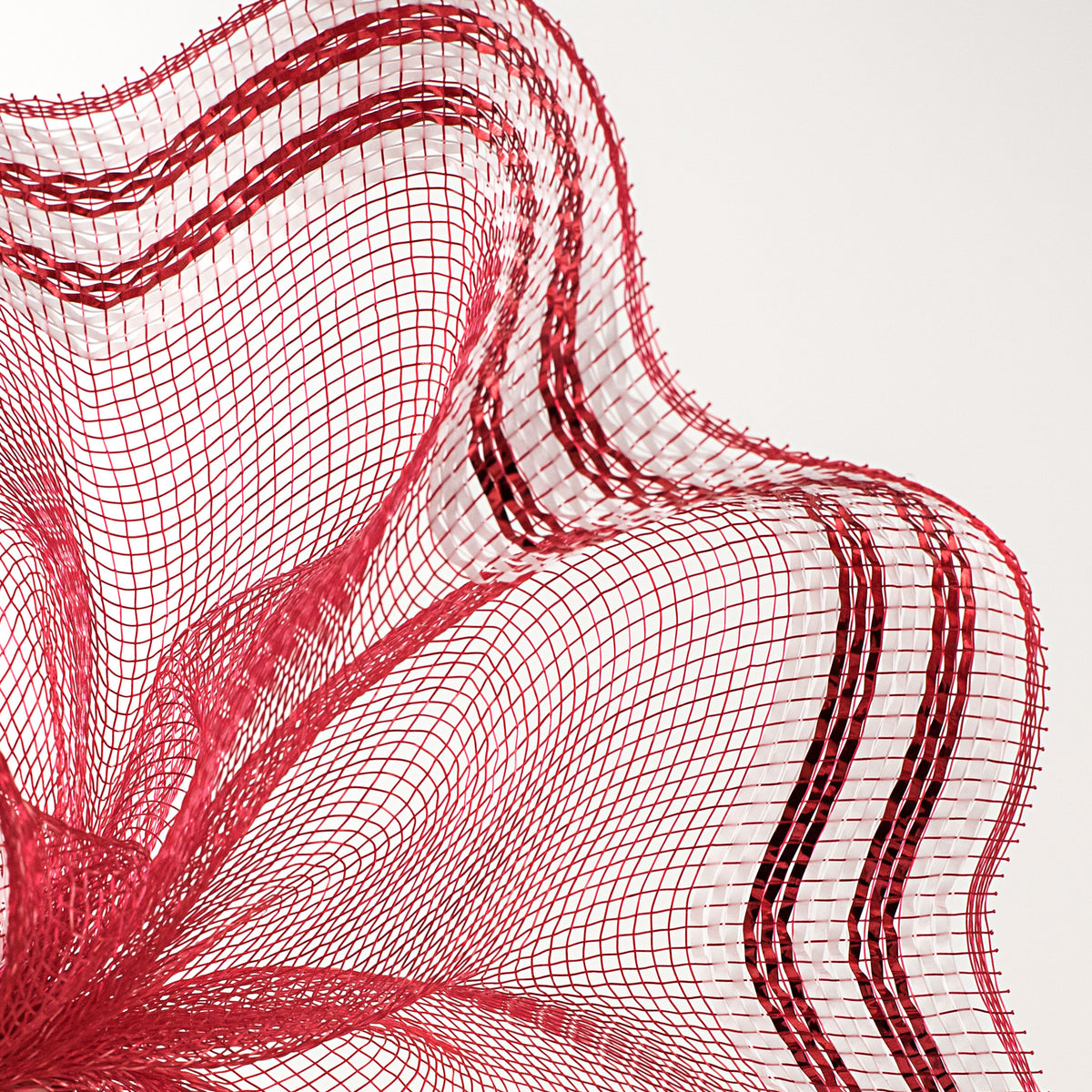 10" Border Stripe Metallic Mesh: Red & White Lifestyle Photo