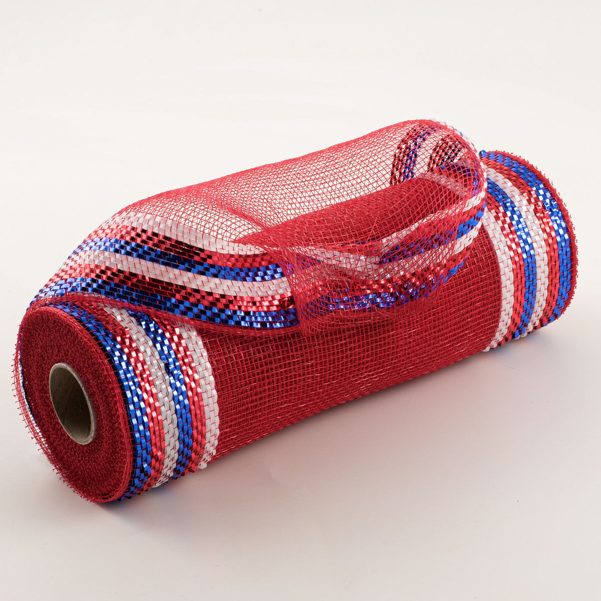 10" Border Stripe Metallic Mesh: Red, White, Blue Item Number: RE8504H3
