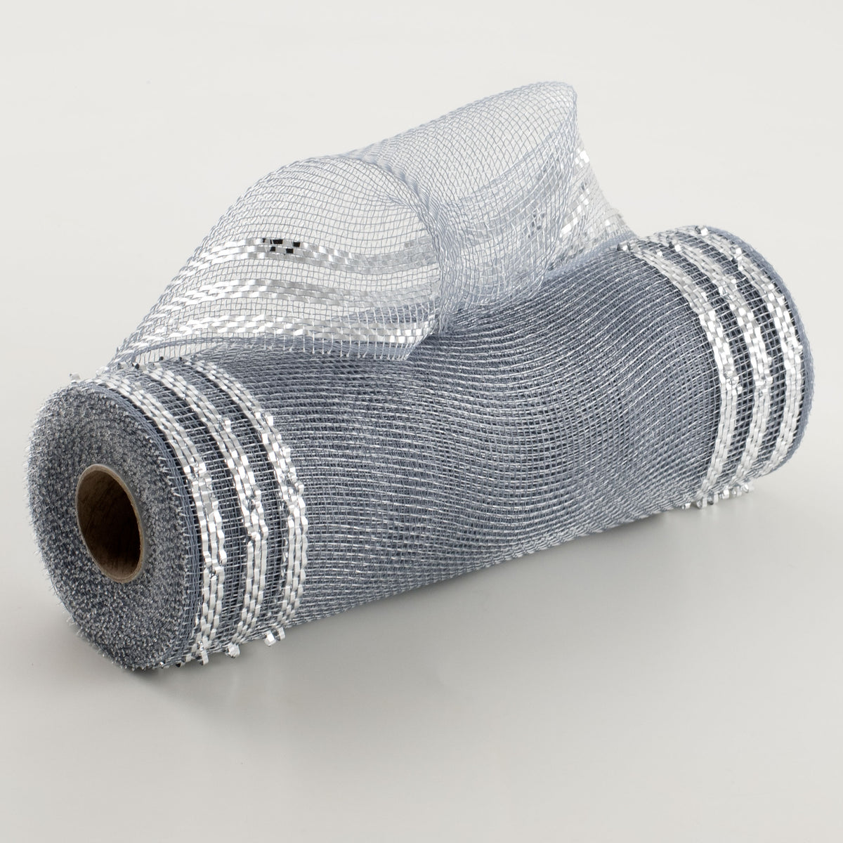 10" Border Stripe Metallic Mesh: Silver Item Number: RE850226