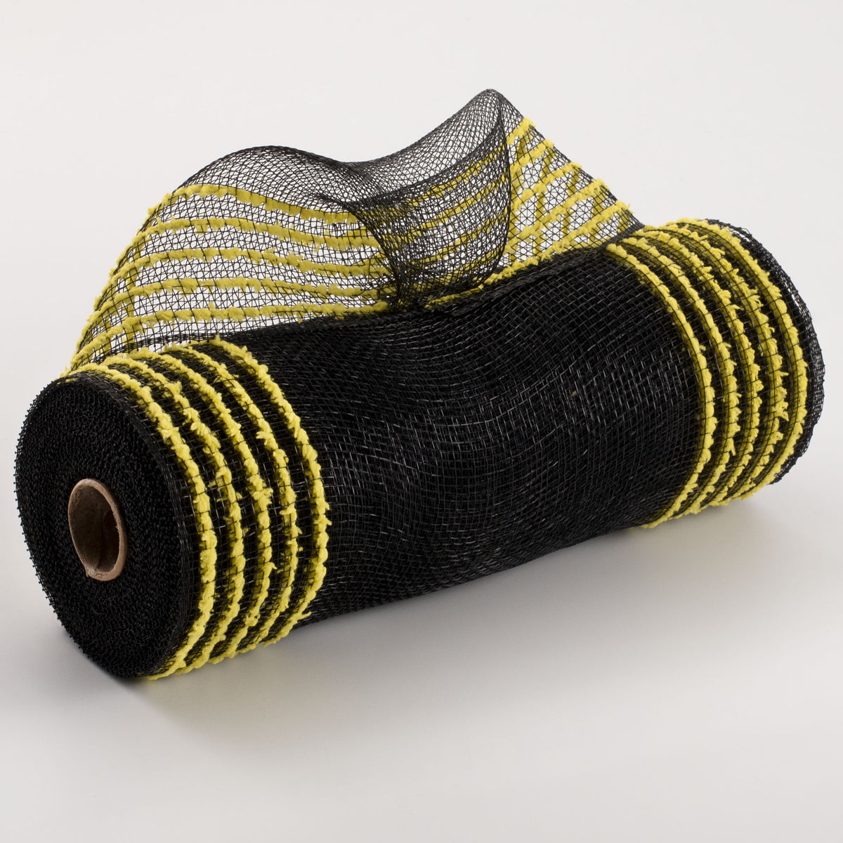 10" Border Stripe Snowdrift Mesh: Black & Yellow Item Number: RY8115AA