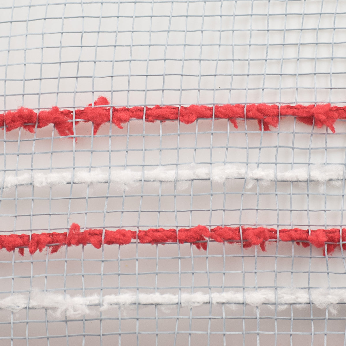 10" Border Stripe Snowdrift Mesh: Grey, Red, White detail photo 3
