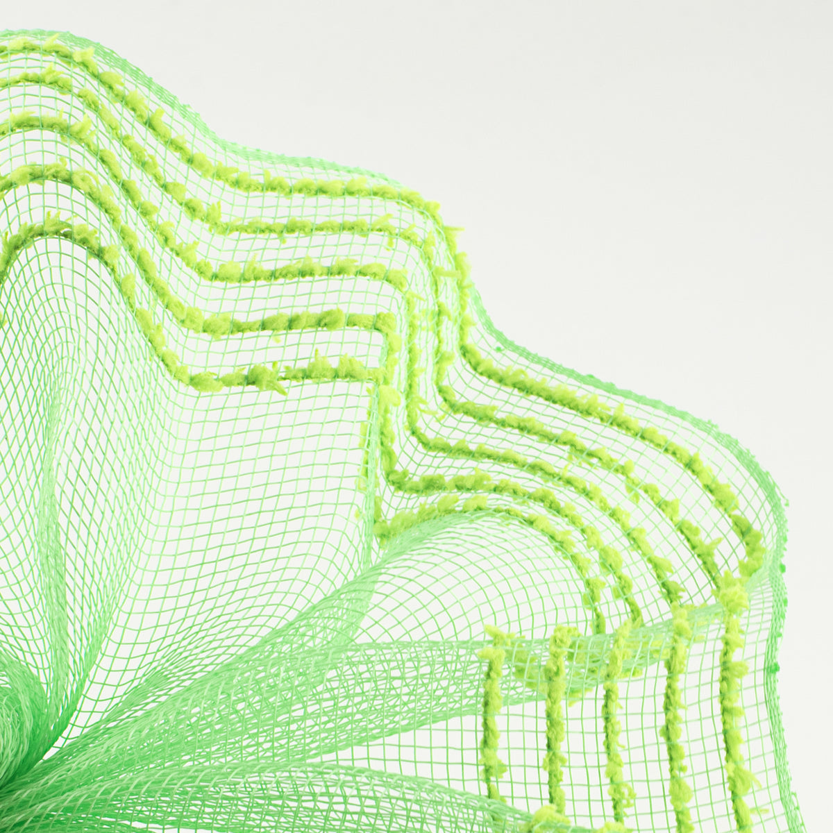 10" Border Stripe Snowdrift Mesh: Lime Green Lifestyle Photo