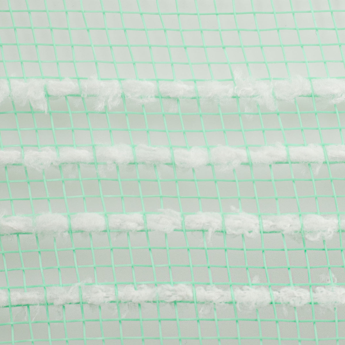 10" Border Stripe Snowdrift Mesh: Mint Green & White detail photo 3