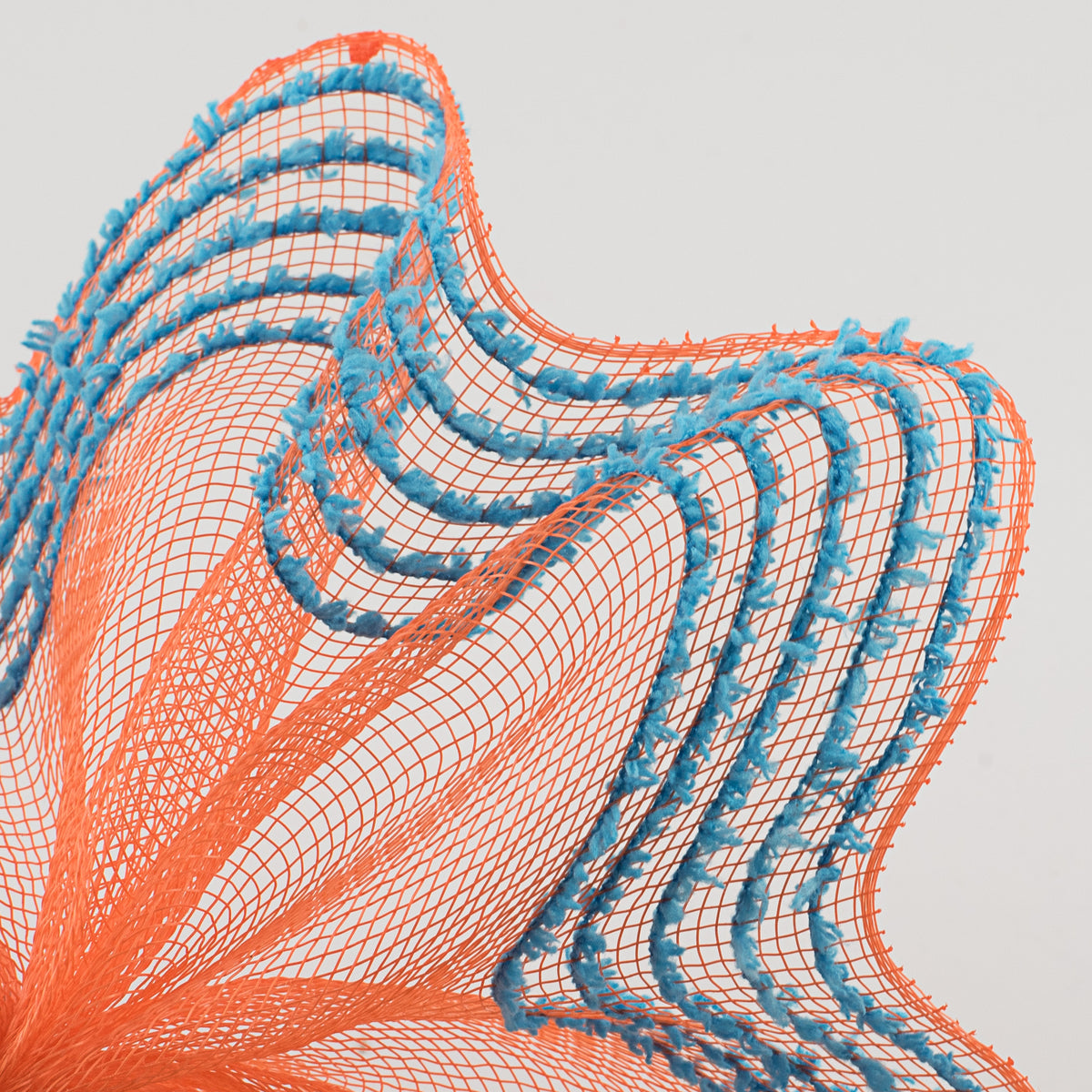 10" Border Stripe Snowdrift Mesh: Orange & Turquoise Lifestyle Photo