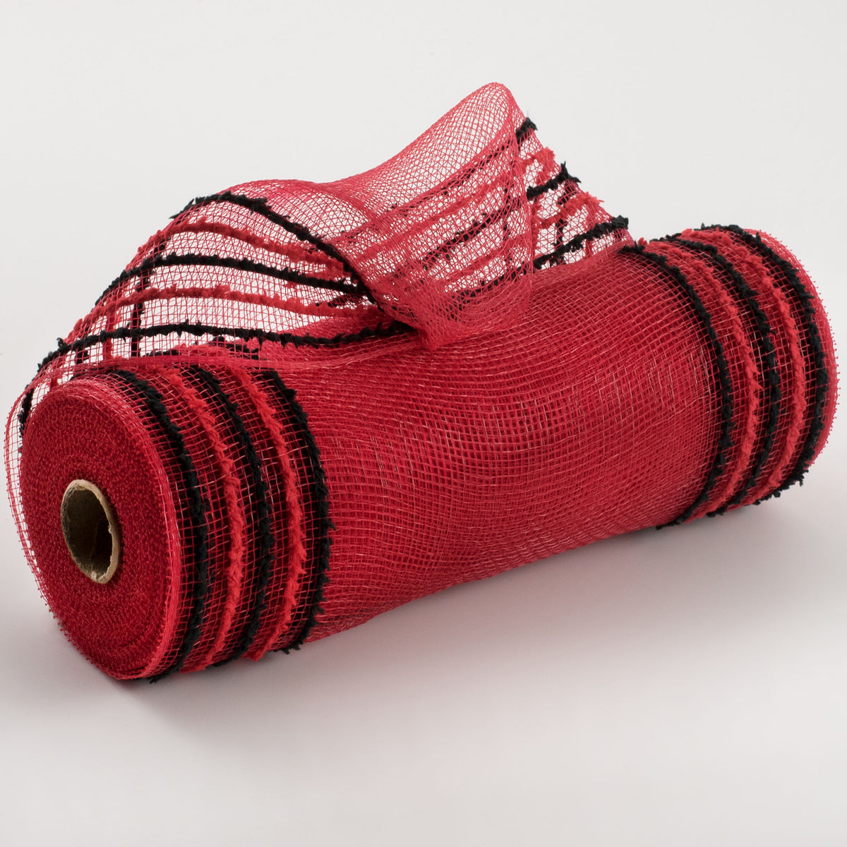 10" Border Stripe Snowdrift Mesh: Red & Black Item Number: RY8116E6