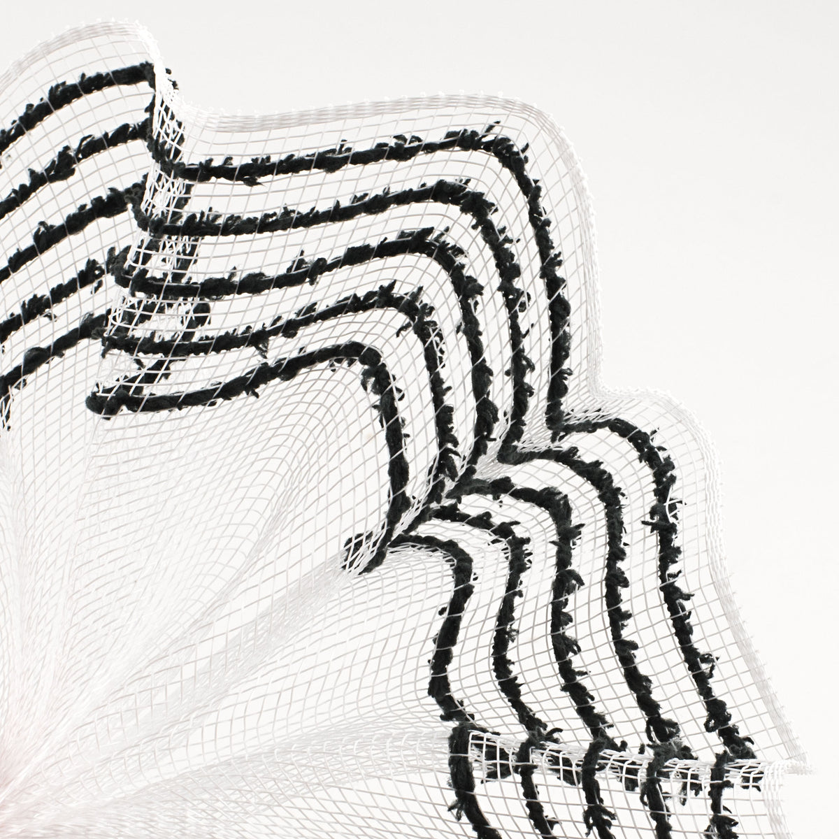10" Border Stripe Snowdrift Mesh: White & Black Lifestyle Photo