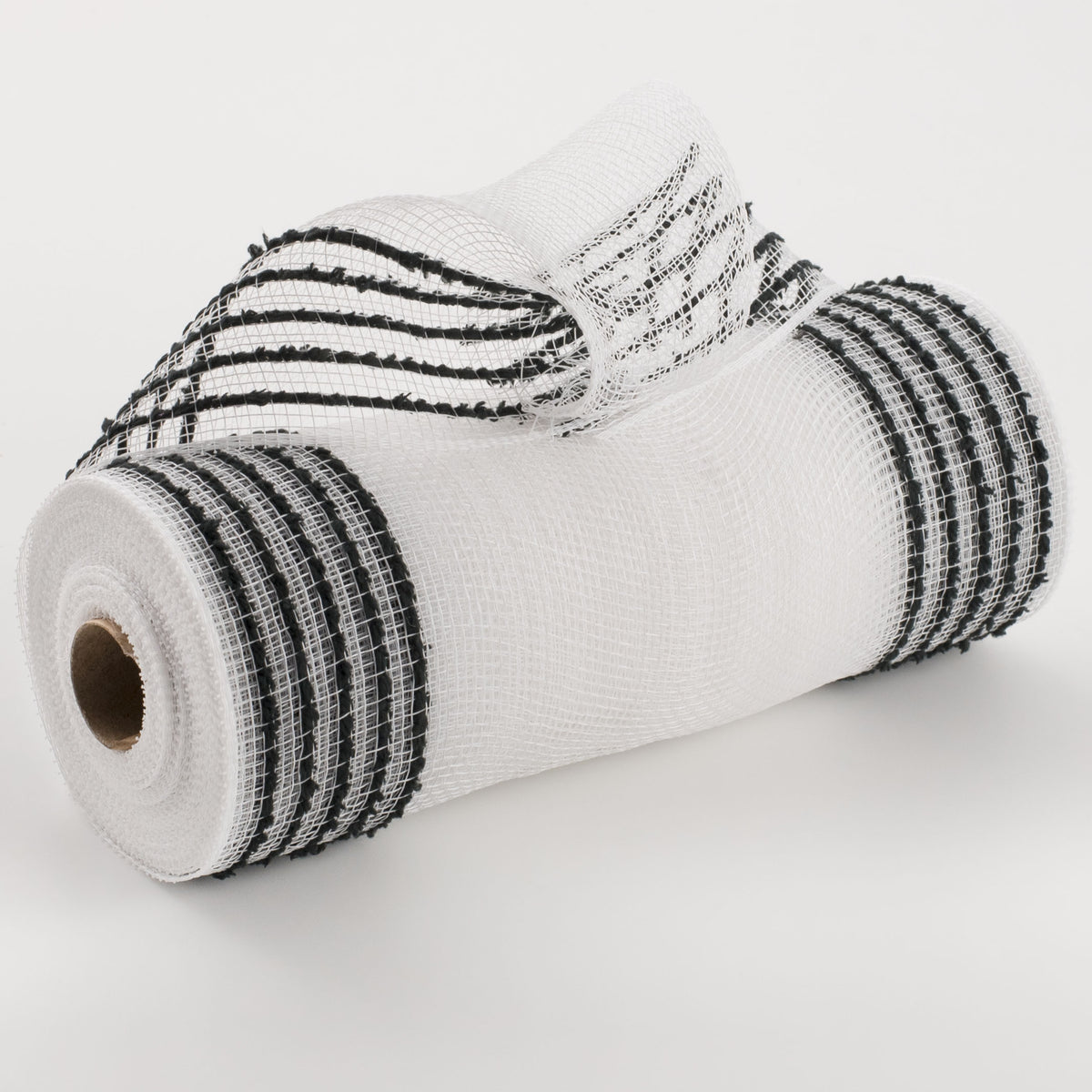 10" Border Stripe Snowdrift Mesh: White & Black Item Number: RY8115F6