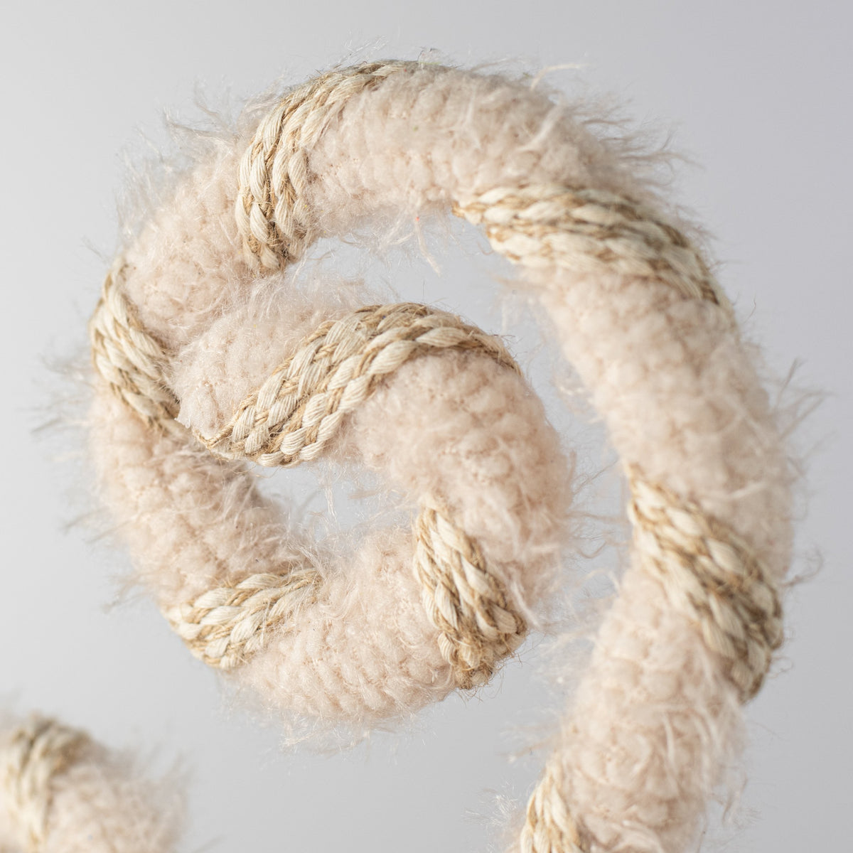 28" Braided Rope Fuzzy Curly Spray: Beige Lifestyle Photo