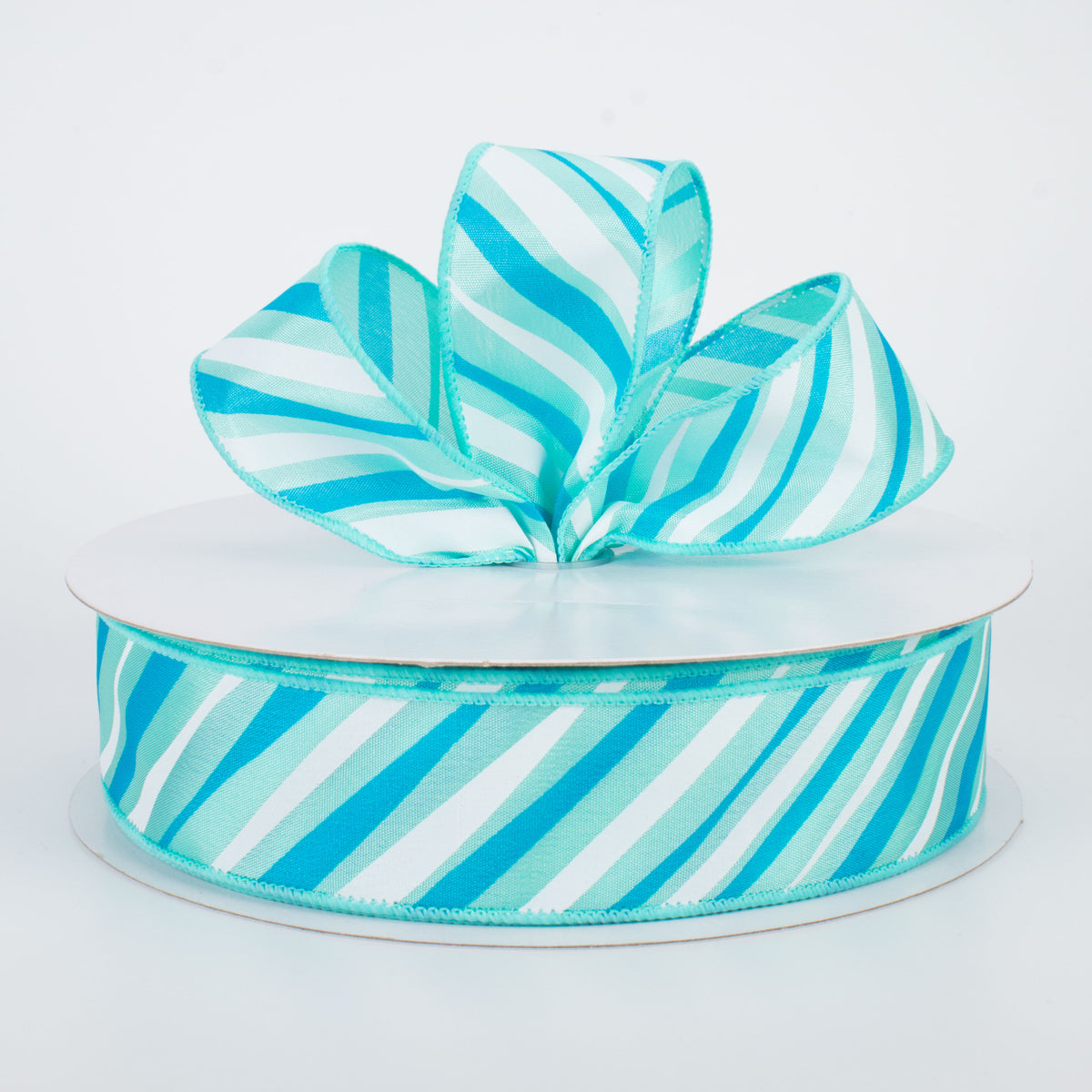 1.5" Brushstroke Stripe Ribbon: Blue (50 Yards) Lifestyle Photo