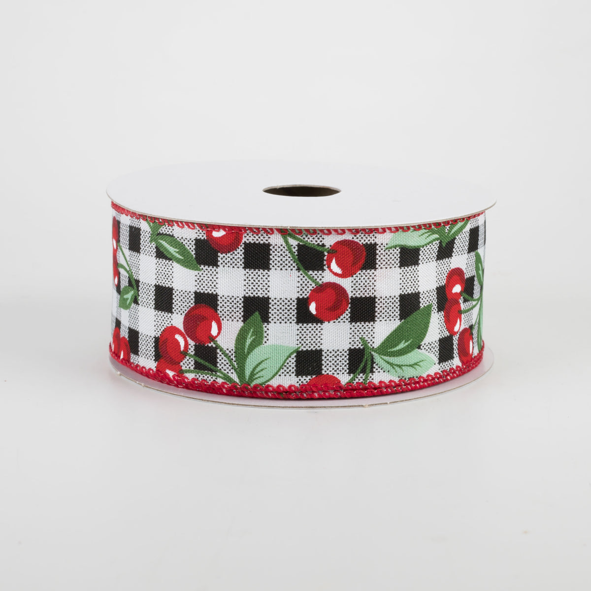 1.5" Buffalo Plaid With Cherries Ribbon (10 Yards) Item Number: 41134-09-12
