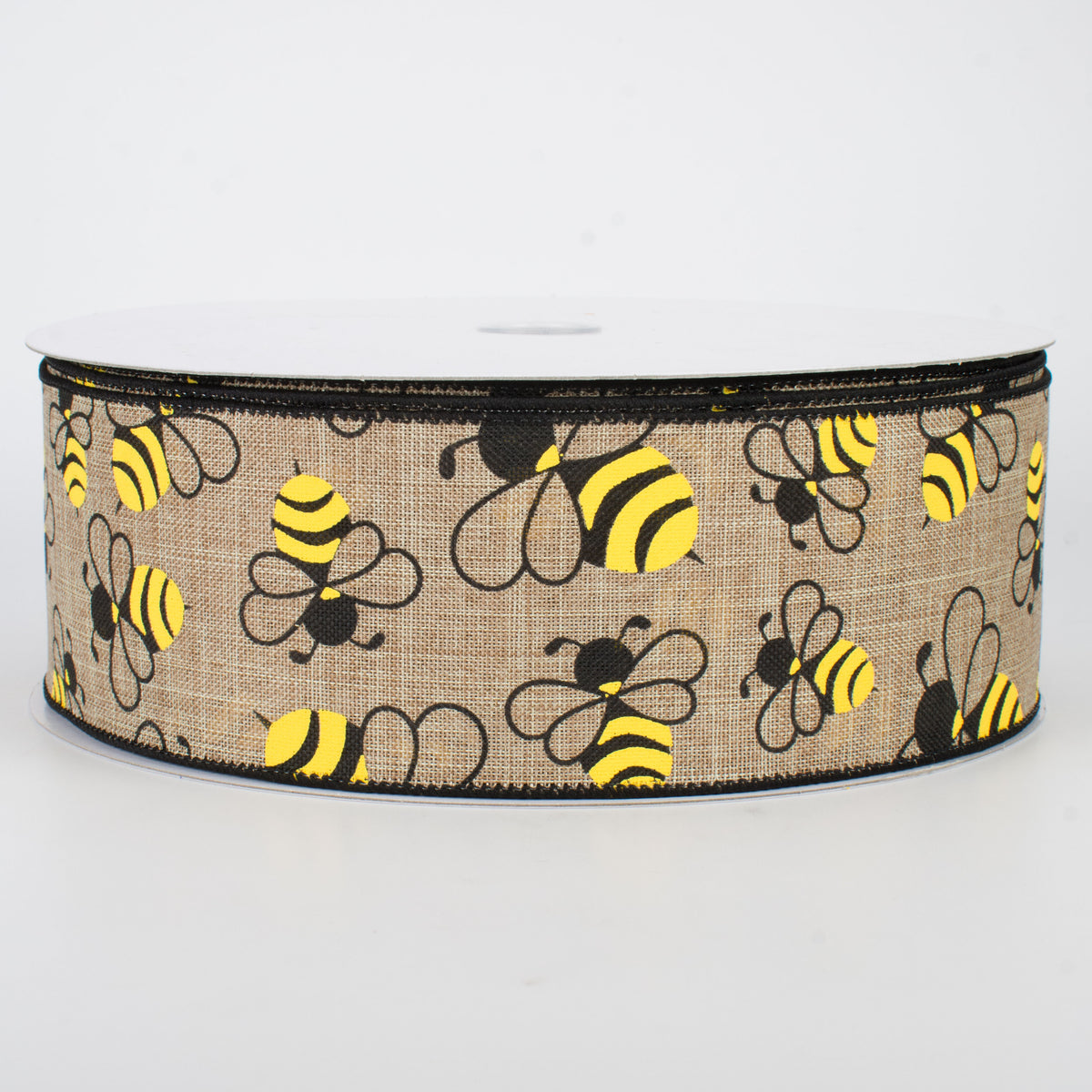 2.5" Bumble Bee Faux Canvas Ribbon (50 Yards)