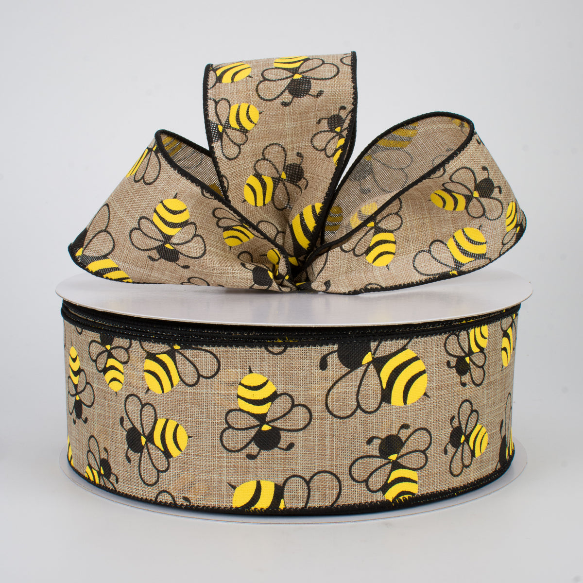 2.5" Bumble Bee Faux Canvas Ribbon (50 Yards) Lifestyle Photo