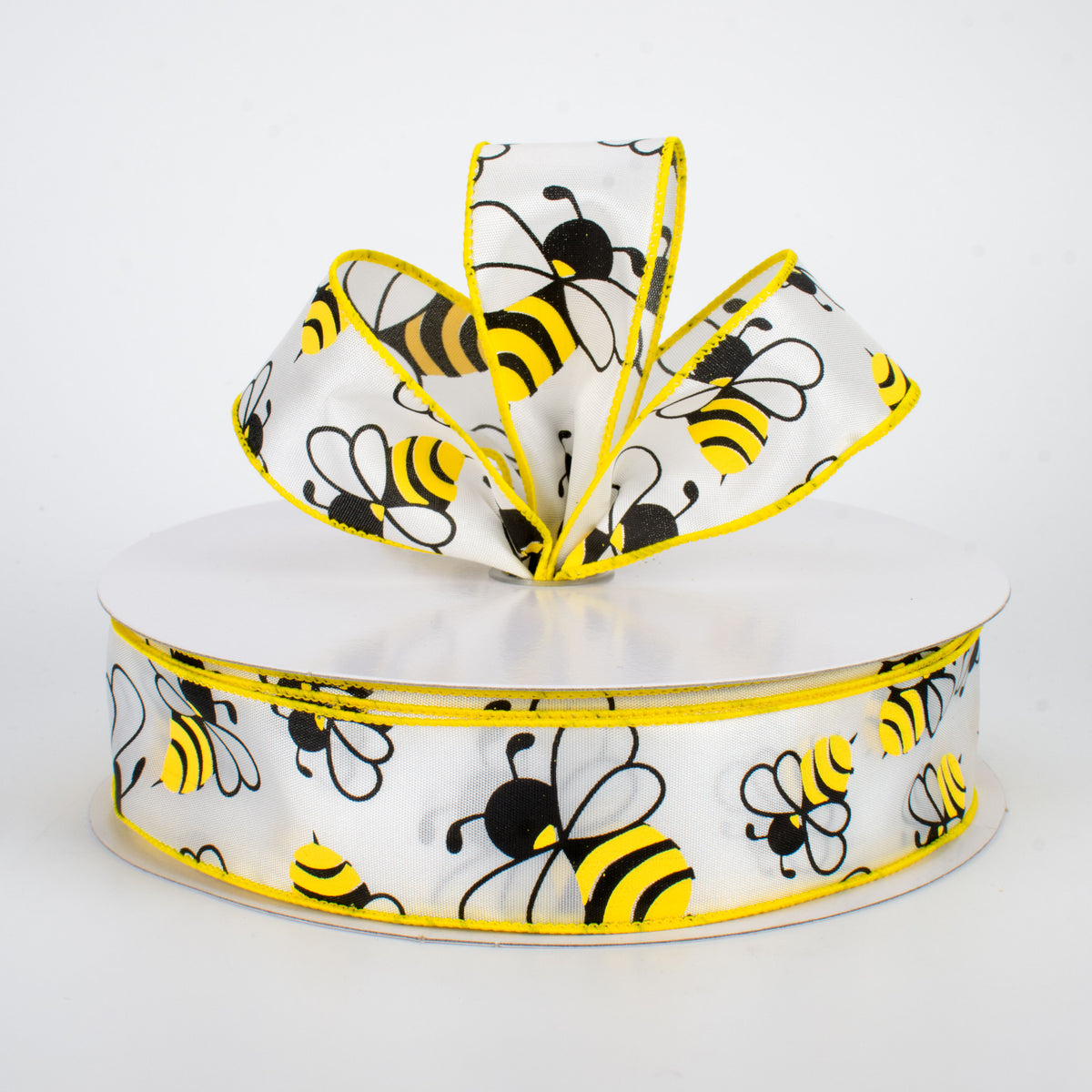 1.5" Bumble Bee Satin Ribbon (50 Yards) Lifestyle Photo