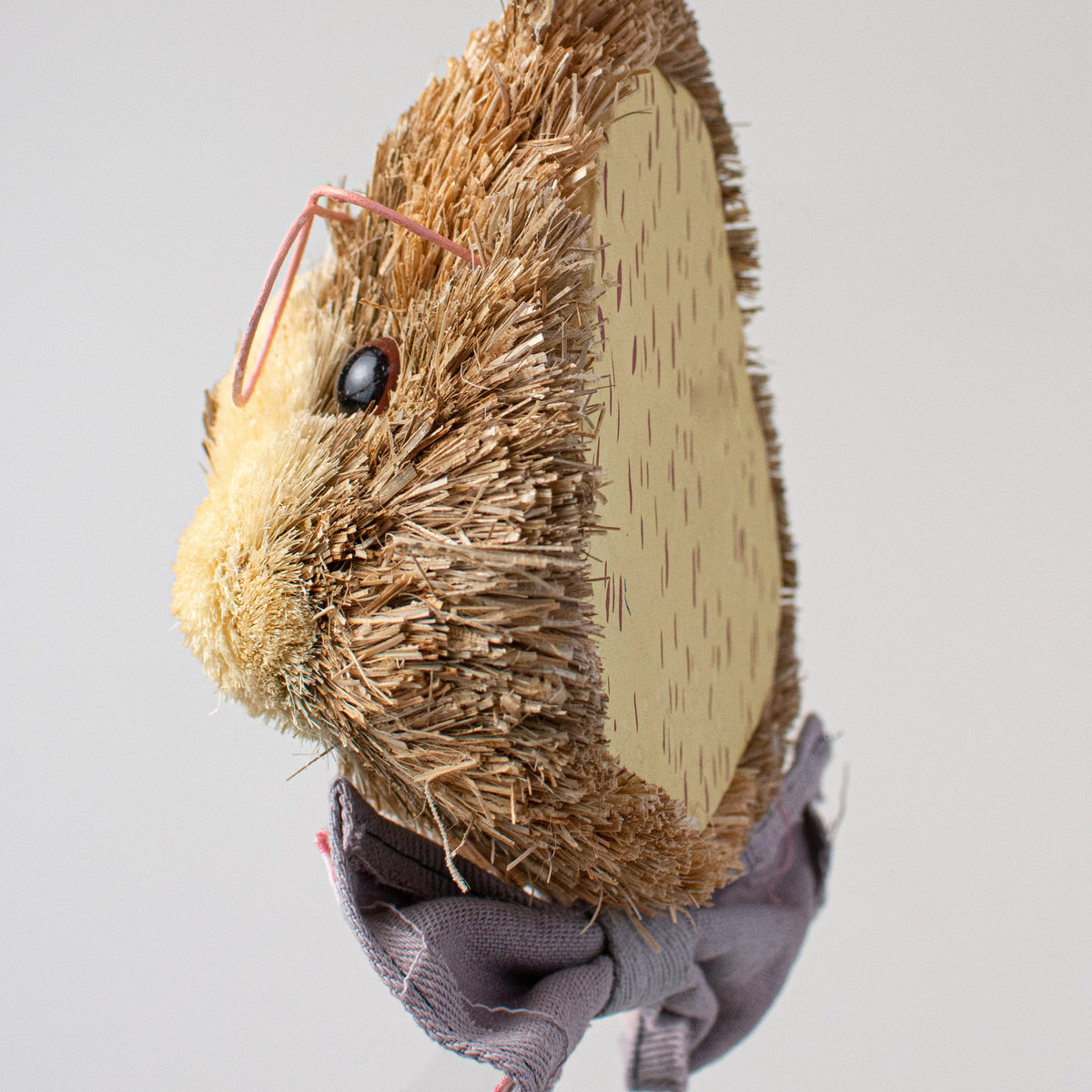 11" Bunny Head With Eye Glasses & Bow Tie: Grey detail photo 3