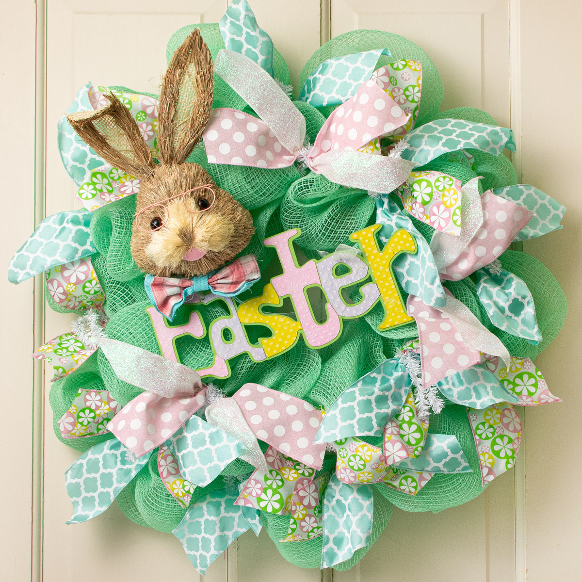 11" Bunny Head With Eye Glasses & Bow Tie: Robbin's Egg Blue Lifestyle Photo