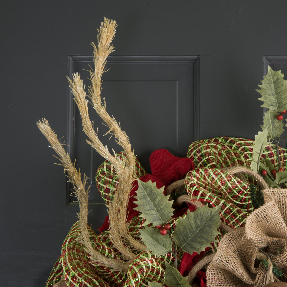 36" Burlap Fringe Curl Floral Spray: Natural Lifestyle Photo