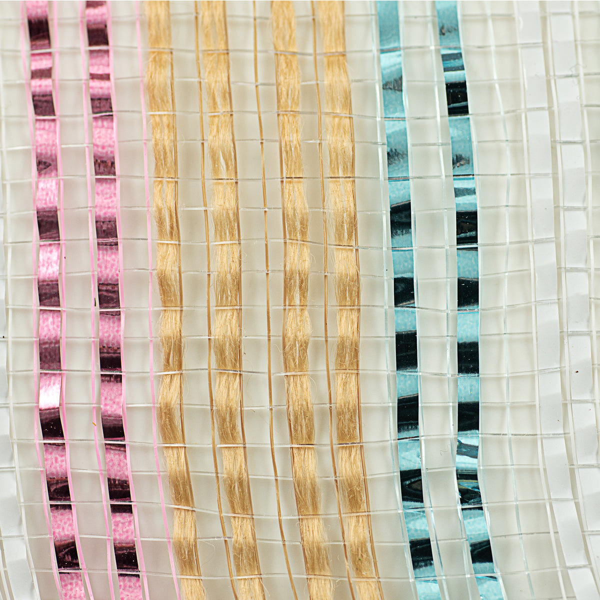21" Burlap Mesh: Wide Metallic Easter Stripes detail photo 3