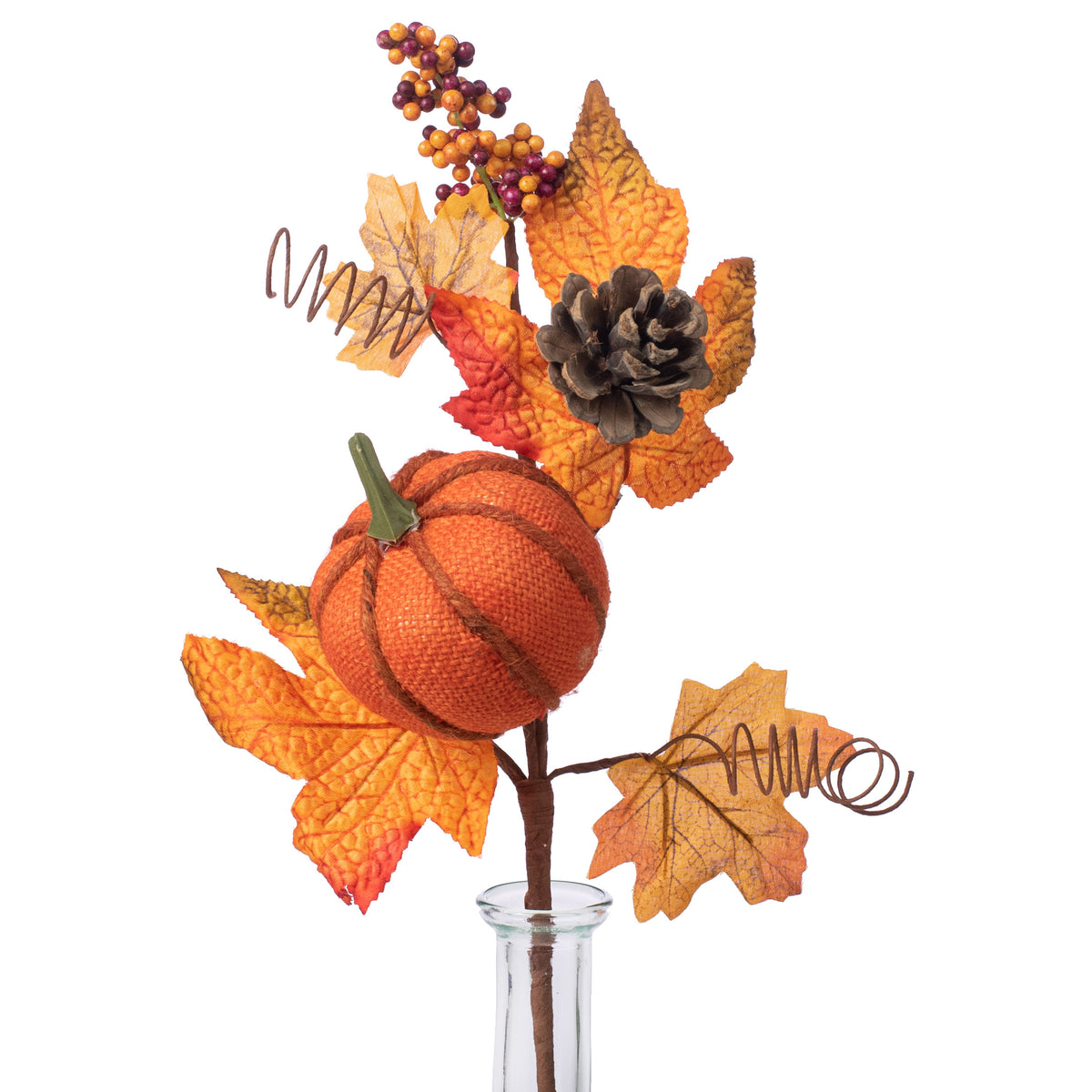 16" Burlap Pumpkin Fall Pick Item Number: 52557OR