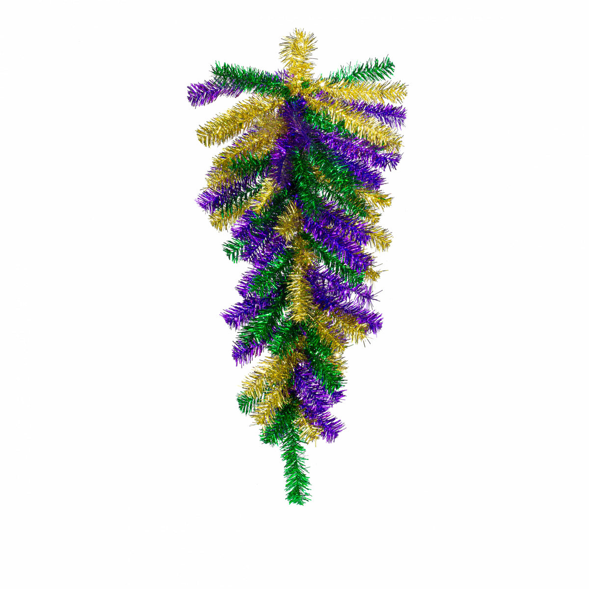 30" Pine Teardrop Swag: Metallic Mardi Gras (70 Tips)