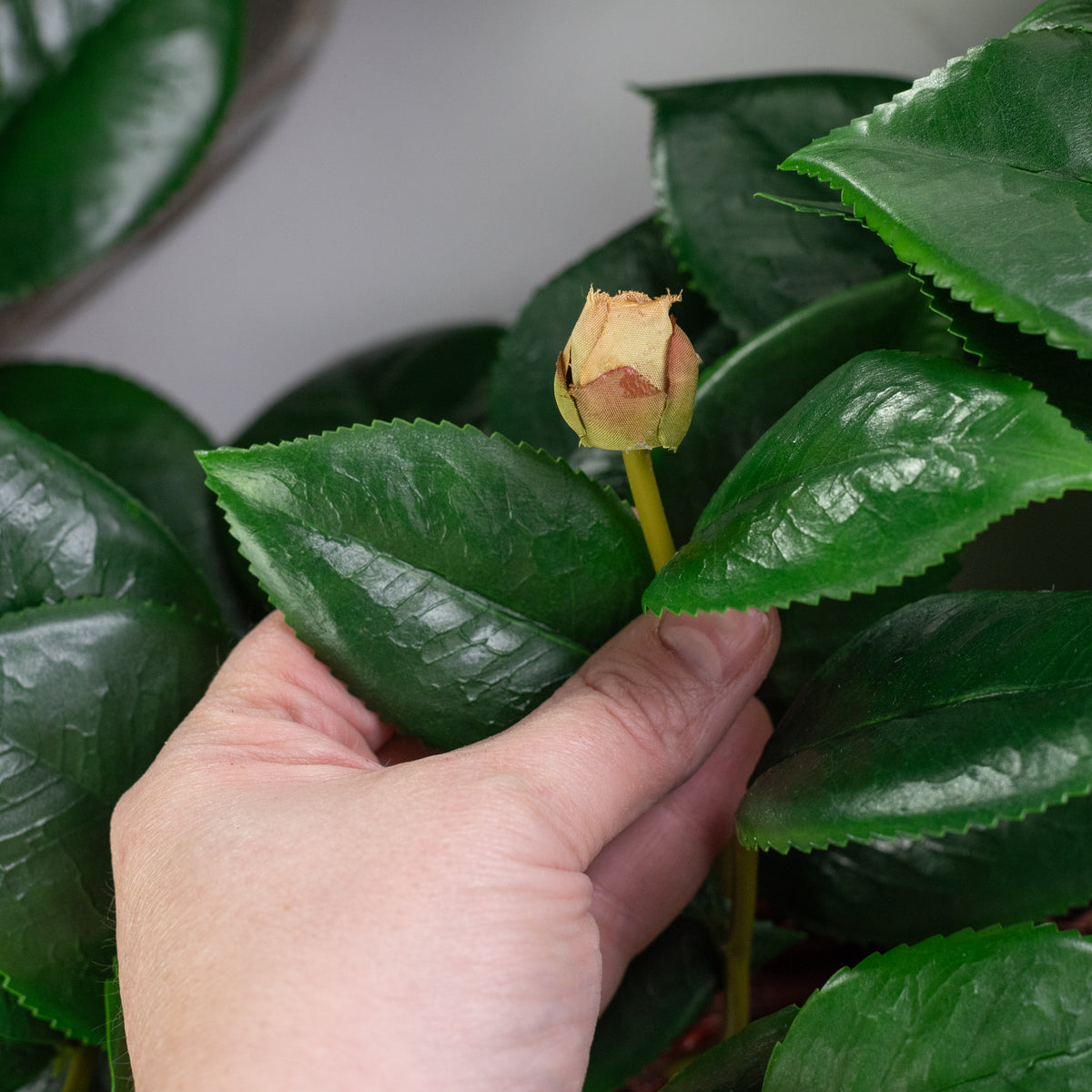 26" Camellia Leaves & Buds Wreath detail photo 4