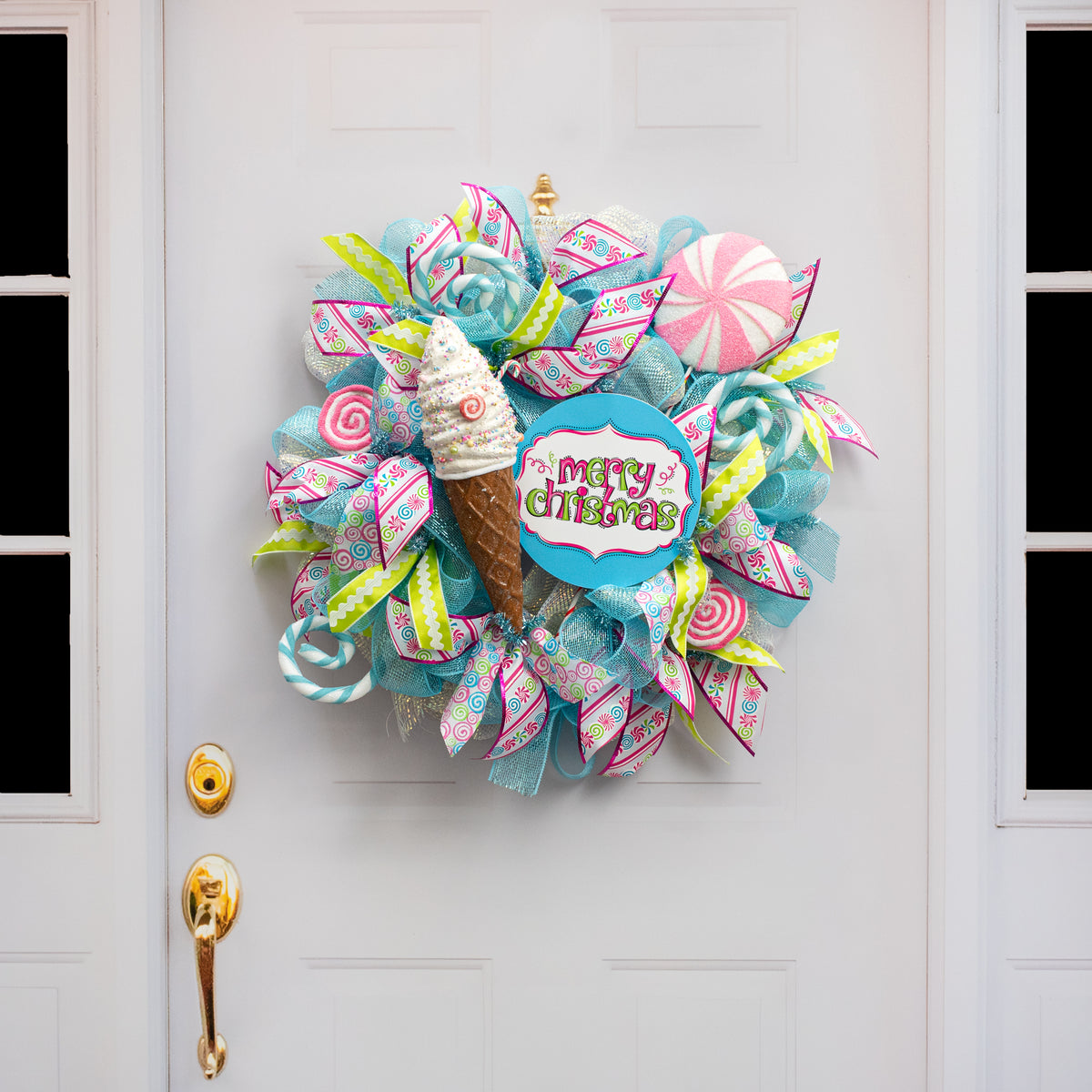 15" Candy Cane Ice Cream Cone Ornament detail photo 4