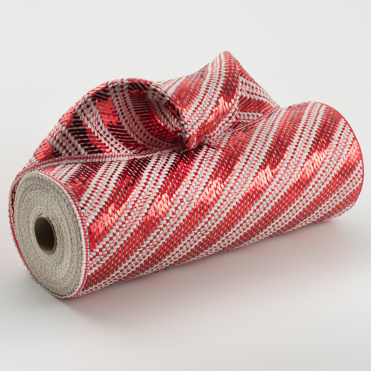 10" Candy Cane Woven Mesh: Red & White Item Number: XB108210-12