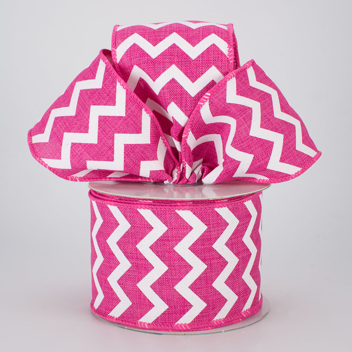 2.5" Canvas Chevron Ribbon: Hot Pink & White (10 Yards) Lifestyle Photo