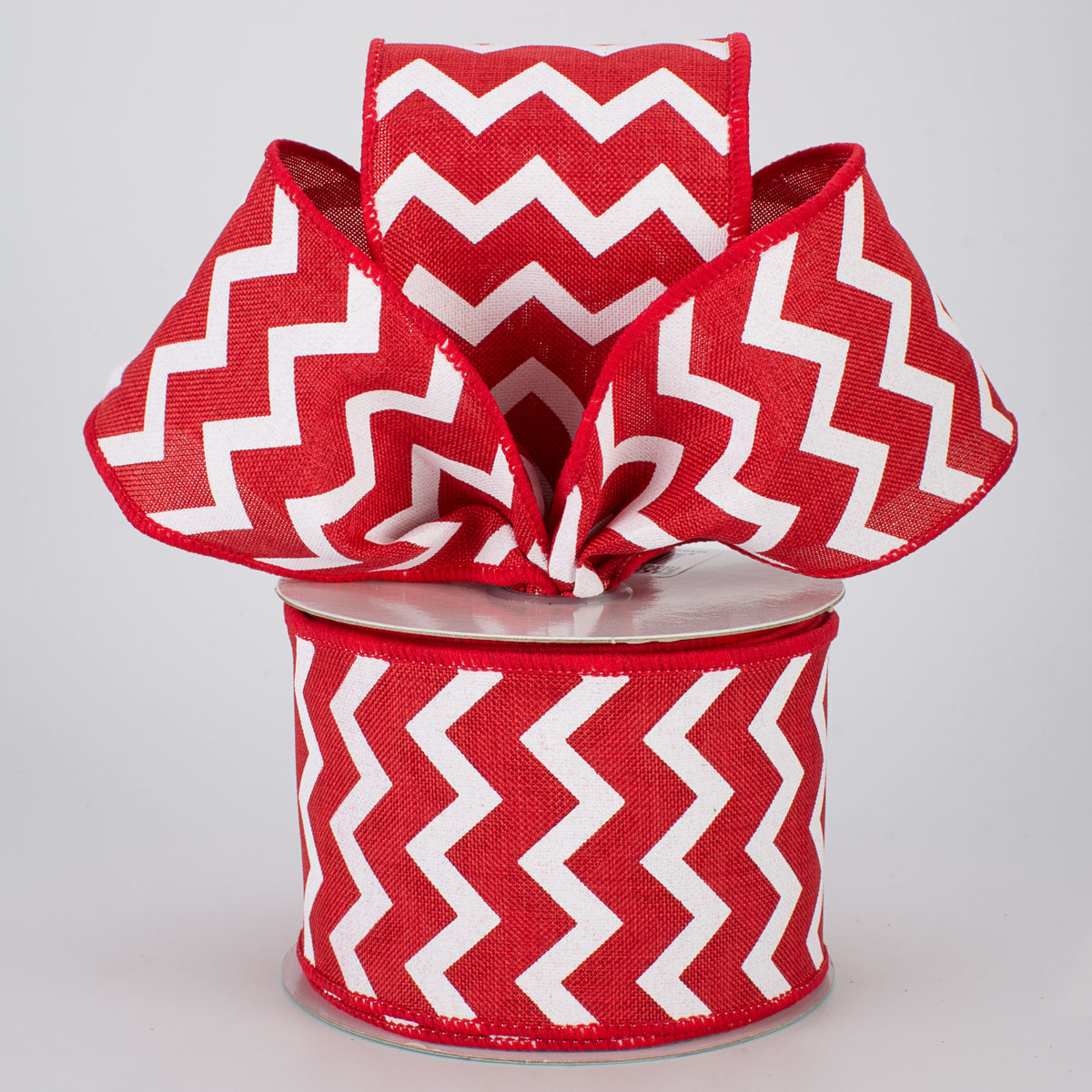 2.5" Canvas Chevron Ribbon: Red & White (10 Yards) Lifestyle Photo